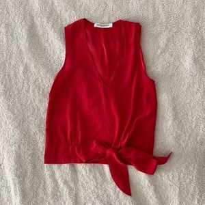 Amanda Uprichard | Silk Tie Front Tank